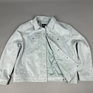 Express Light Blue Faux Suede Jacket